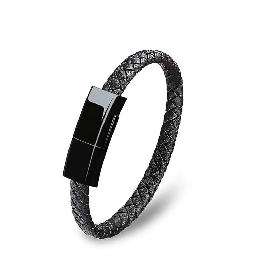 Leather Mini USB Bracelet Data Charging Cable - Sing3D