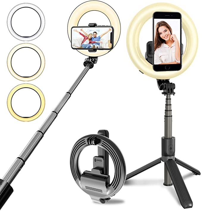 Wireless Selfie Stick Tripod with Ring