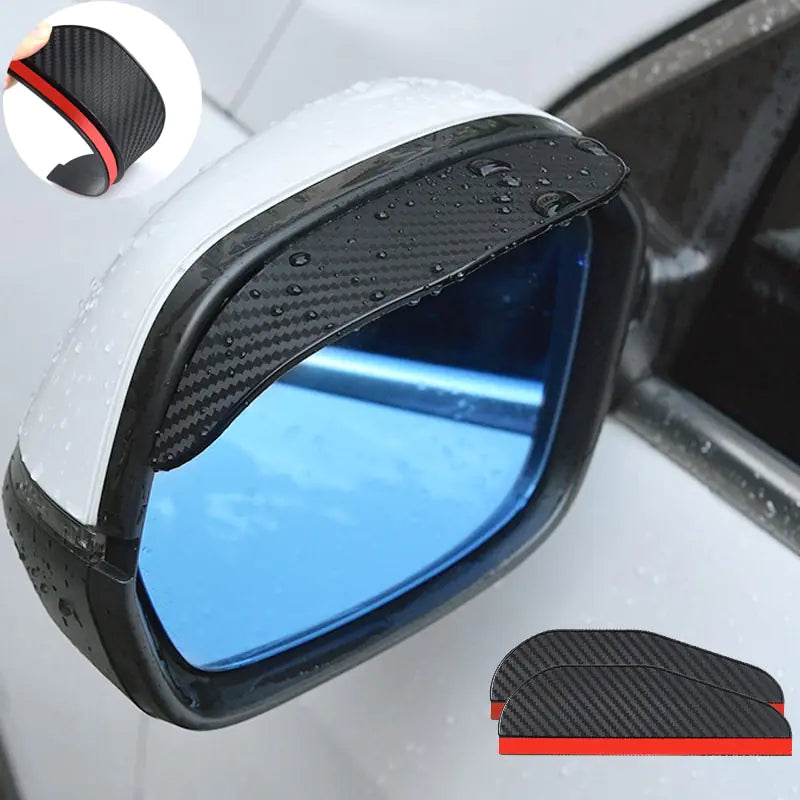 Car Rearview Mirror Carbon Fiber Rain Cover